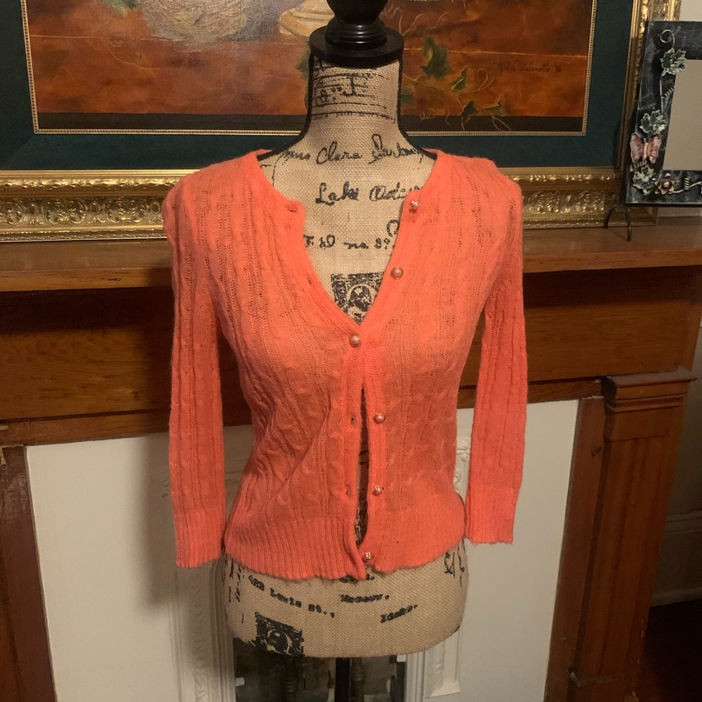 Coral Cableknit Cardigan